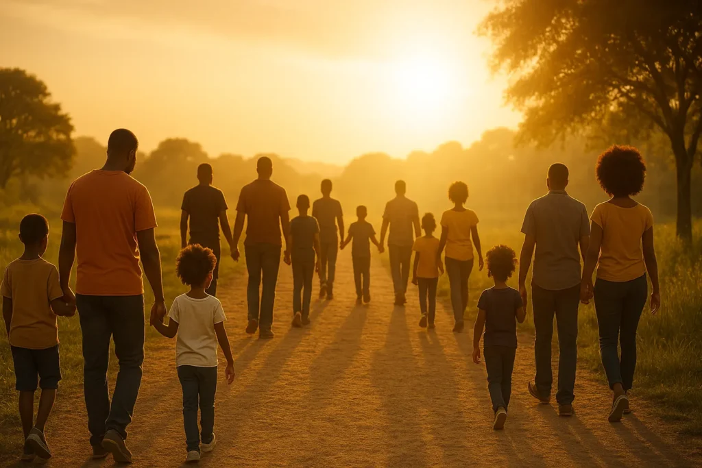 Des familles qui marchent